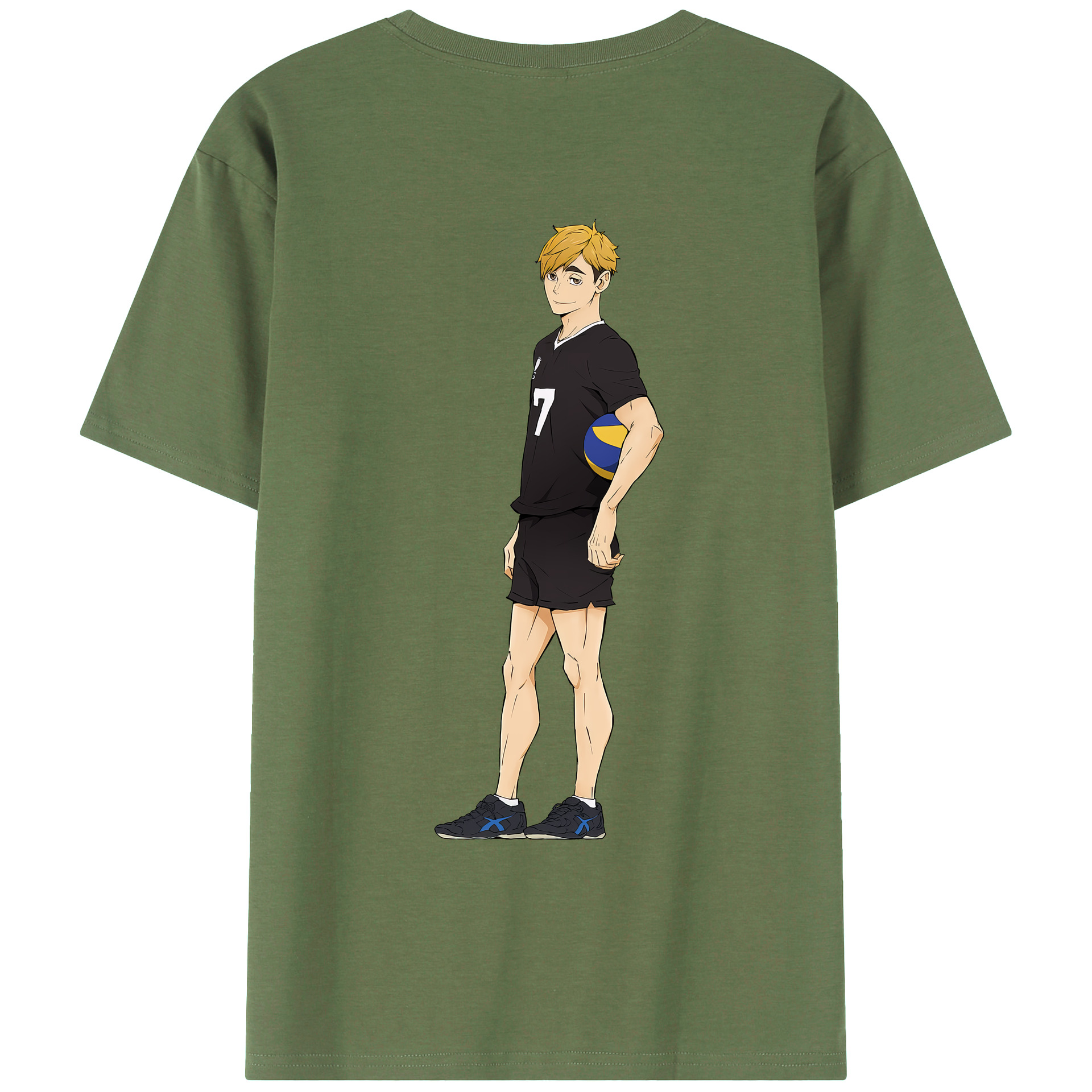（画像用） ハイキュー!! Haikyu!! 綿100％ メンズ半袖Tシャツ（バックプリント） 通気性